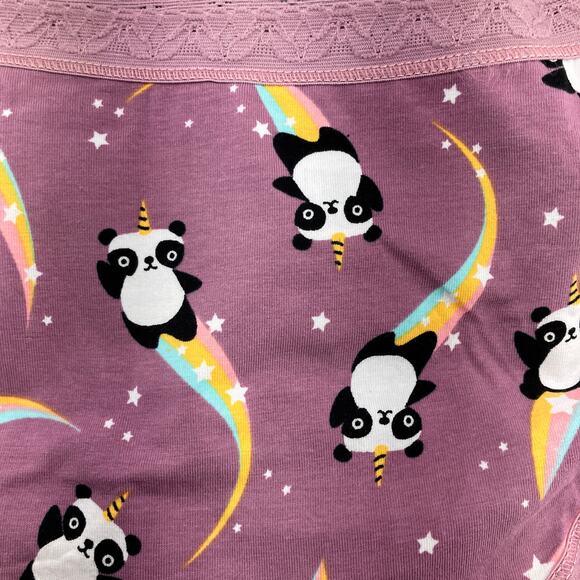 Sock It To Me Pink Unicorn Rainbow Panda Cotton Blend Mid-Rise Bikini Underwear - Picture 6 of 6